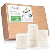 LALILL Wattepads aus Baumwolle 600 Stück - Fusselfreie Abschminkpads -...