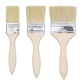 Flachpinsel 3 er Pack, Pinselset Holzgriffpinsel Glanzpinsel...