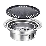 Tragbarer koreanischer Edelstahl-Rundgrill mit Antihaftbeschichtung,...