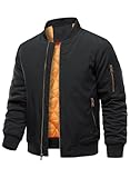 HOOD CREW Herren Bomberjacken Herbst Winter Warm Gepolsterte Jacke mit...