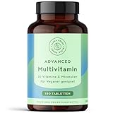 Multivitamin Tabletten Hochdosiert - 180 vegane Stück mit 26 A-Z Vitamine...