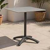 IDIMEX Gartentisch MASA mit Steinplatte 70x70 cm, Anthrazit –...