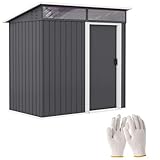 Outsunny Metall Gerätehaus 1,9m² 195x122x182cm Garten Schuppen mit...