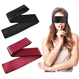 Prasacco 2 Stück Satin Augenbinde, Weiche Schlafmaske 150 x 7 cm...