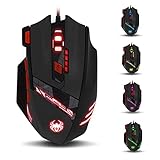 zelotes T90 Gaming Maus 9200 DPI, 8 Programmierbare Tasten, Multi-Modi LED,...