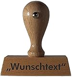 Holzstempel mit individueller Textplatte, Wunschtext, einzeilig, 4cm,...