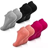 Xinstroe 4 Paare Stoppersocken Damen Baumwolle Yoga Socken Rutschfeste...