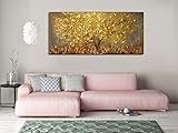 Orlco Art Wanddekoration, handbemalt, Landschafts-Blumen-Wandkunst,...