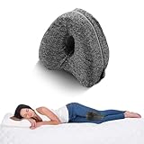 Fatiya Graues Kniekissen für Seitenschläfer mit Gurt, Memory-Schaum...