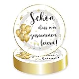 EVYIENEN 50 Stück Geburtstag Pappteller,Pappteller Spruch Schön, dass wir...