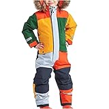 Skikleidung Kinder Unisex Wasserdicht Schneeanzug mit Kapuze Snowsuit...