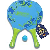BEST SPORTING Beachball Set I 2 Beachball-Schläger & elastischer...