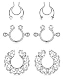 VF VFUN Fake Brustwarzenpiercing Chirurgenstahl Nippel Ring Klammer Set...