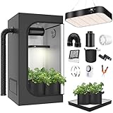 MODVKVK Growzelt Komplettset 100x100x200cm Grow Tent Kit mit 200W LED...