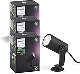 Philips Hue Lily Outdoor Spots Erweiterungsset, 3er-Pack, Schwarz, 1x8W 24V