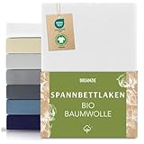 Dreamzie Premium Spannbettlaken 90x200cm bis 100x200cm Weiß, Spannbetttuch...