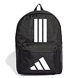 adidas Unisex Classic Three Stripes Backpack Back to School, Black/White,...