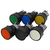 6 stücke 22mm momentary Push button schalter rot grün blau gelb schwarz...