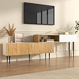 SogesHome Modularer TV-Schrank in Holzoptik & Weiß Matt – 2-teilig,...