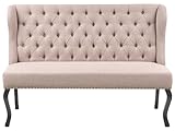 Modernes 2-Sitzer Küchensofa Stoffbezug braun Holzbeine Ohrensofa Torsby