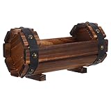 HIAKDOFT Blumenkasten aus Karbonisiertem Holz Rustikaler Pflanzkübel für...