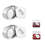 Diffaxy Juwelier Lupe 10X und 30X, Zusammenklappbare Handlupe für...