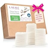 LALILL Wattepads aus Baumwolle 600 Stück - Fusselfreie Abschminkpads -...