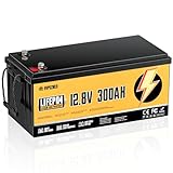 Rvpozwer 12V 300Ah LiFePO4 Batterie, Eingebauter 200A BMS, 18000...