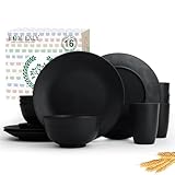 Homienly 16-teiliges Geschirr-Set aus Weizenstroh, wiederverwendbar,...