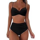 TOEECY Bikini Set Damen Cross Badeanzüge Bademode Zweiteiliger Badeanzug...