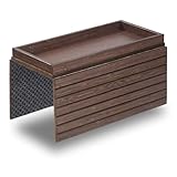 DETOR Sofatablett mit Aufbewahrungsbox (31,5×14 cm), braun gebeiztem...