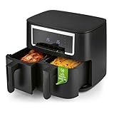GOURMETmaxx Doppelkammer Heißluftfritteuse - 2 x 4 L | Synchro-Garzonen...