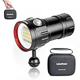 LetonPower B15 Tauchen Taschenlampe, 8000 Lumens Super Bright Underwater...