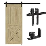 CCJH 201cm (6.6FT) Schiebetür Set schiene laufschienen mit Bodenführung...