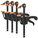 com-four® 4X Einhandzwinge - Zwingen - Schnellspannzwingen Set für...