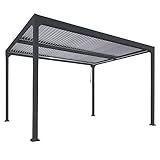 Alu Pergola HWC-L41, Lamellen-Pavillon Terrassenüberdachung, stabiles...