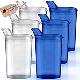 6x Schnabelbecher mit Deckel 250ml Schnabeltasse Senioren transparent und...