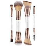 Luvia Mirage 4|8 Duo Pinselset – 8-in-4 veganes Make-up Pinselset mit...
