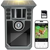 Hrivcam 4K 64MP Wildkamera mit Handyübertragung APP, Solar WLAN Bluetooth...