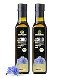 Kräuterland Bio Leinöl 2X250ml (500ml), bio Leinsamen, kaltgepresst, mild...