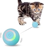 Mkitnvy Interaktives Katzenspielzeug Ball, Katzenball mit LED-Licht, 360°...