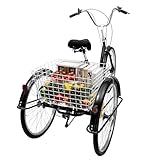 CHIMHOON 26 Zoll Dreirad Fahrrad,6-Gang 3 Räder Fahrrad mit...