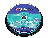 Verbatim DVD-RW 4x Matt Silver 4.7GB, 10er Pack Spindel, DVD Rohlinge...