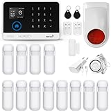 HUXGO HXA003 Funk Alarmanlage WiFi + GSM Modul mit 12x Bewegungssensoren...