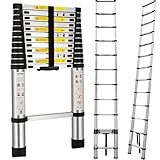 5M Teleskopleiter, Aluleiter Klappleiter Mehrzweckleiter Rutschfester...