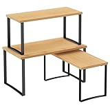 SONGMICS Organizer für Küchenschrank, Set mit 3 Brettern, stapelbar,...