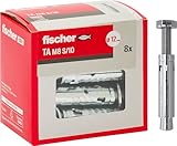 Fischer 8 Stück Stahldübel TA M8 mit Sechskantschraube, Dübeldurchmesser...