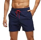 Arcweg Badehose für Herren mit Reißverschlusstasche Atmungsaktiv...