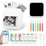 GuKKK Mini Drucker, Mobiler Fotodrucker, Tragbarer Mini Fotodrucker,...