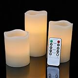 LED Kerzen Mit Fernbedienung Timerfunktion, Flammenlose Kerze 3er Set(10cm,...
